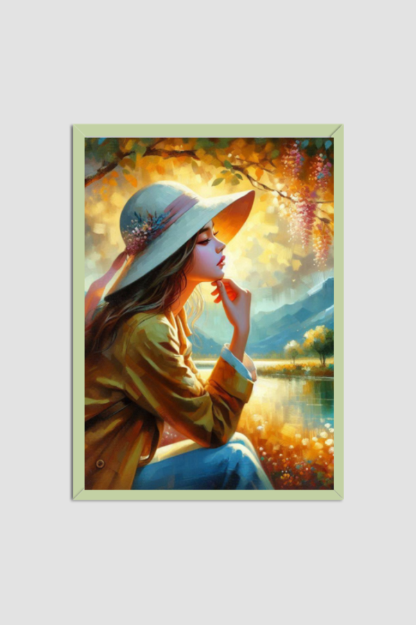 Girl In The nature A4  Size Framed Poster