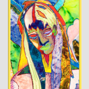 Modern Art Girl In A3 Size Poster Yellow Framed