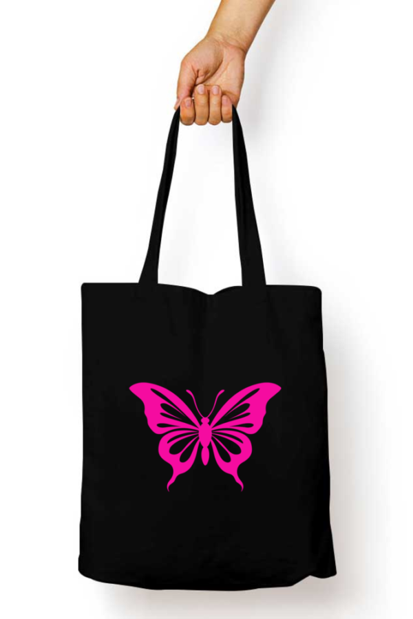 Jeswyn Large Tote Bag With Zip For Women With Beautiful Butterfly Design Everyday Shopping - Image 3