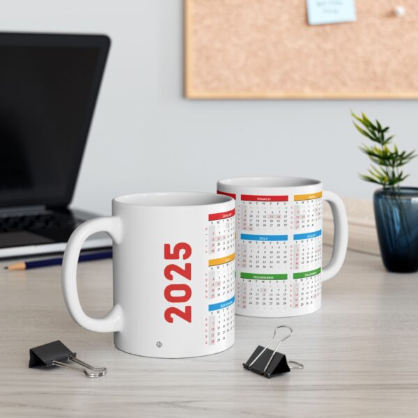 2025 Indian Calendar on White Coffee Mug 11 oz Unique design for office use Decorative and Home Use Jeswyn Sublimation Mug - Image 2