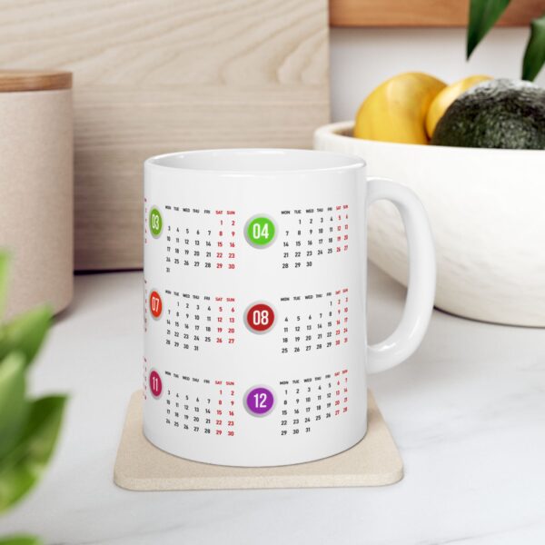 2025 Elegant Calendar On White Mug - Image 2