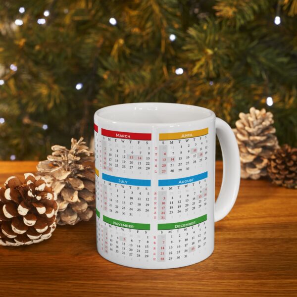 2025 Indian Calendar on White Coffee Mug 11 oz Unique design for office use Decorative and Home Use Jeswyn Sublimation Mug - Image 4