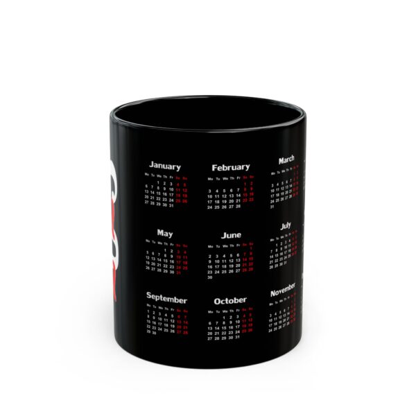 Jeswyn 2025 Calendar on Black Coffee Mug, 11oz - Image 6