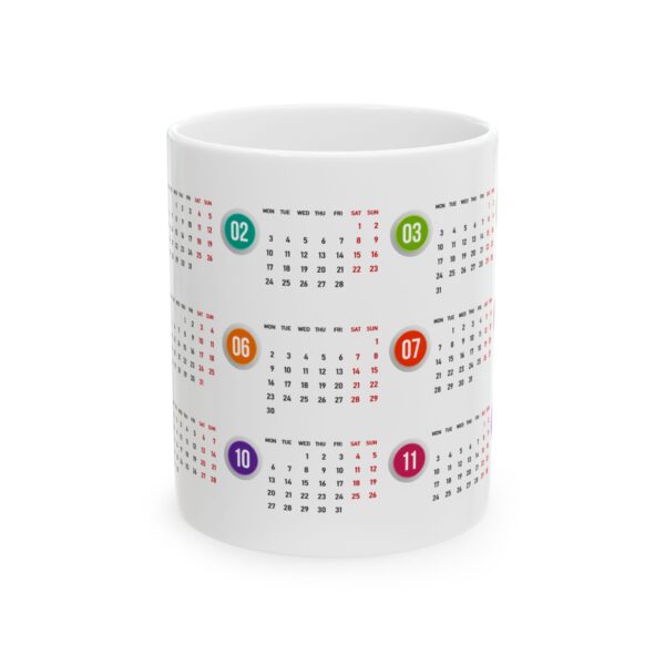 2025 Elegant Calendar On White Mug - Image 5