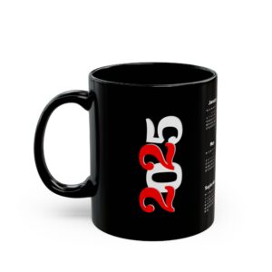 Jeswyn 2025 Calendar on Black Coffee Mug, 11oz