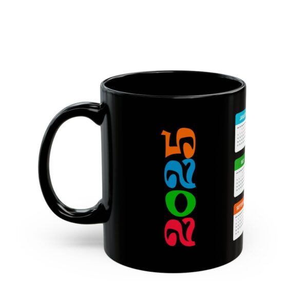 2025 Colourful calendar Black Coffee Mug - Image 7