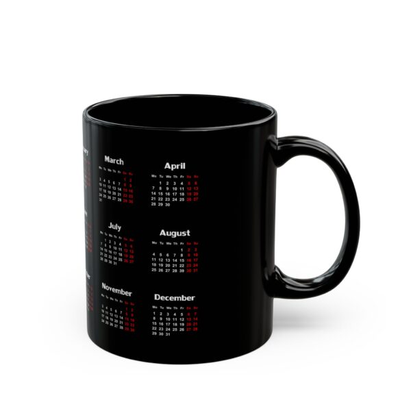 Jeswyn 2025 Calendar on Black Coffee Mug, 11oz - Image 8