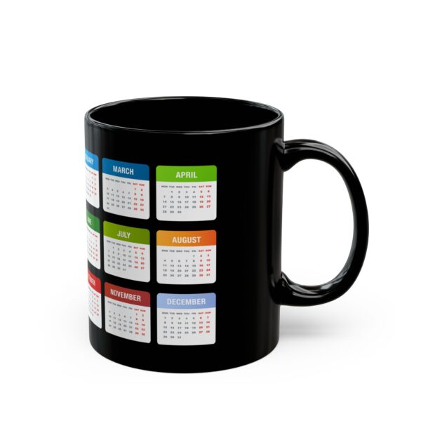 2025 Colourful calendar Black Coffee Mug - Image 8