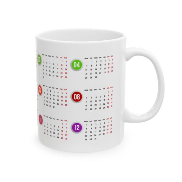 2025 Elegant Calendar On White Mug - Image 7