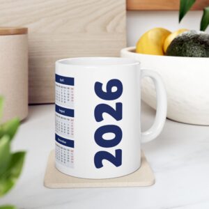Jeswyn 2026 "Goal-Setter" Calendar Mug Blue