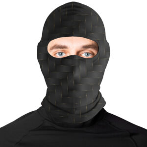 Premium Soft Balaclava - Black with Golden Line (Unisex Full Face Mask)